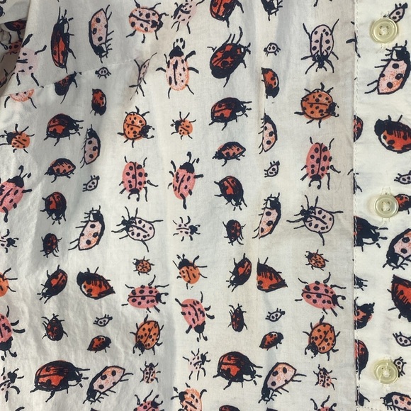 Gap The Shrunken Boyfriend Ladybug Print Shirt, Size S - Picture 2 of 6